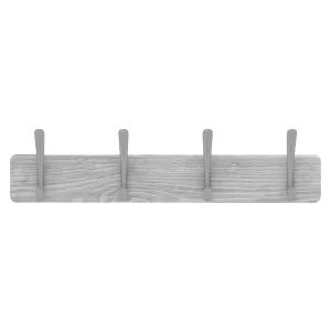 4 Brushed Nickel Hooks on White Wash Board Hat & Coat Rack