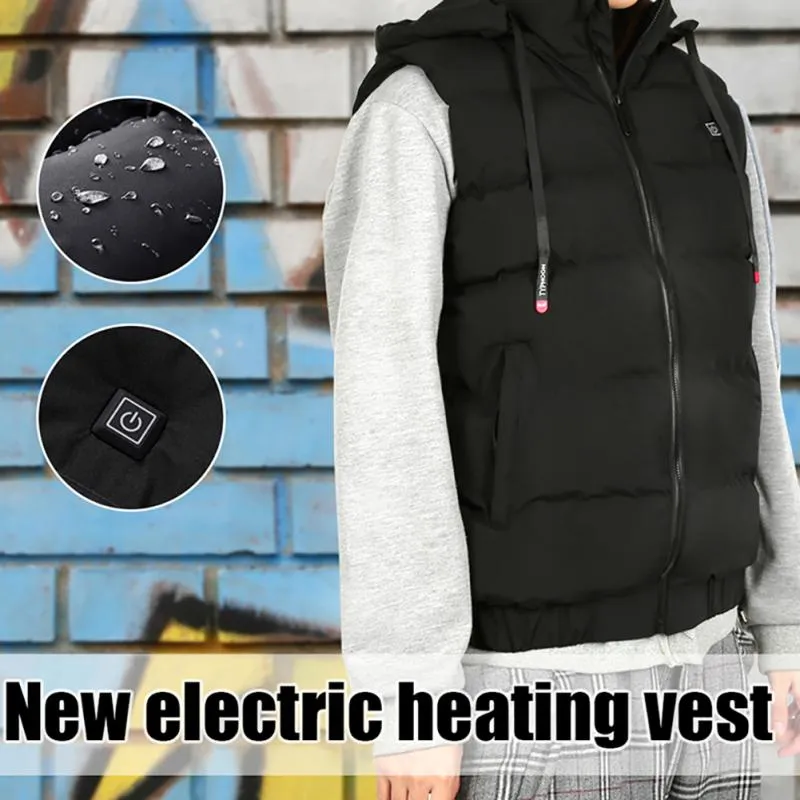 9 Areas Hooded Heated Vest Outdoor Thicken USB Self Heating Vest Thermal Chaleco Heated Body Warmer Men's Thermal Vest Jackets