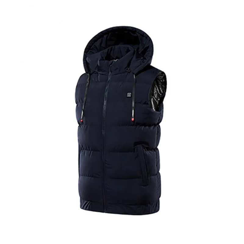 9 Areas Hooded Heated Vest Outdoor Thicken USB Self Heating Vest Thermal Chaleco Heated Body Warmer Men's Thermal Vest Jackets