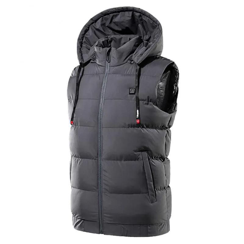 9 Areas Hooded Heated Vest Outdoor Thicken USB Self Heating Vest Thermal Chaleco Heated Body Warmer Men's Thermal Vest Jackets