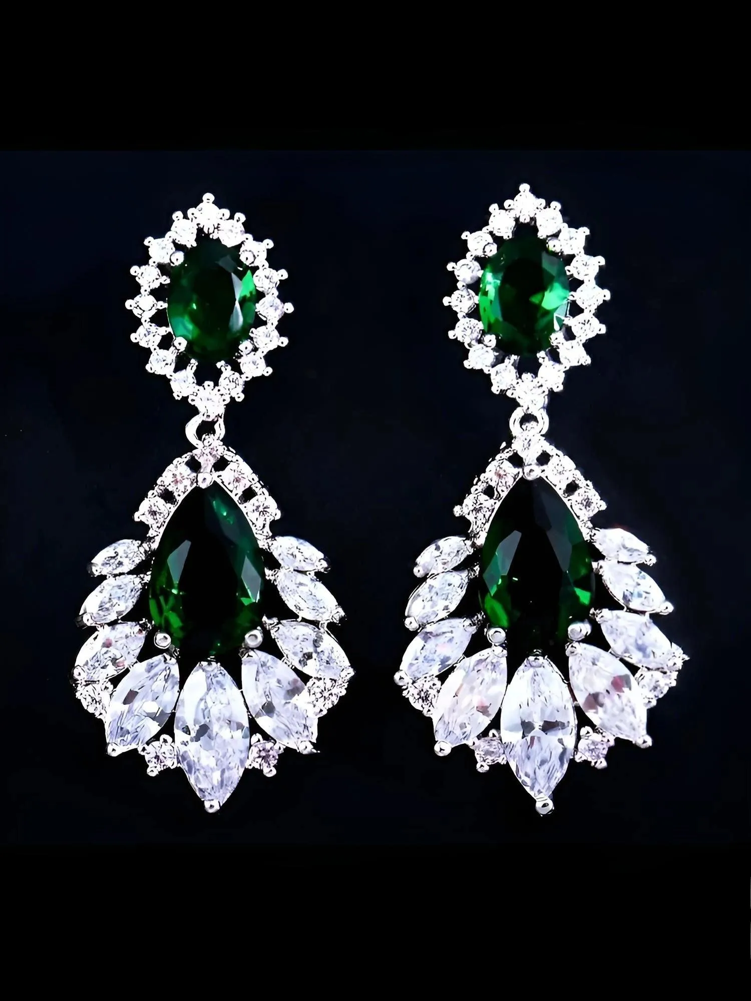 AAA  CZ Elegant Chandelier Drop Earrings