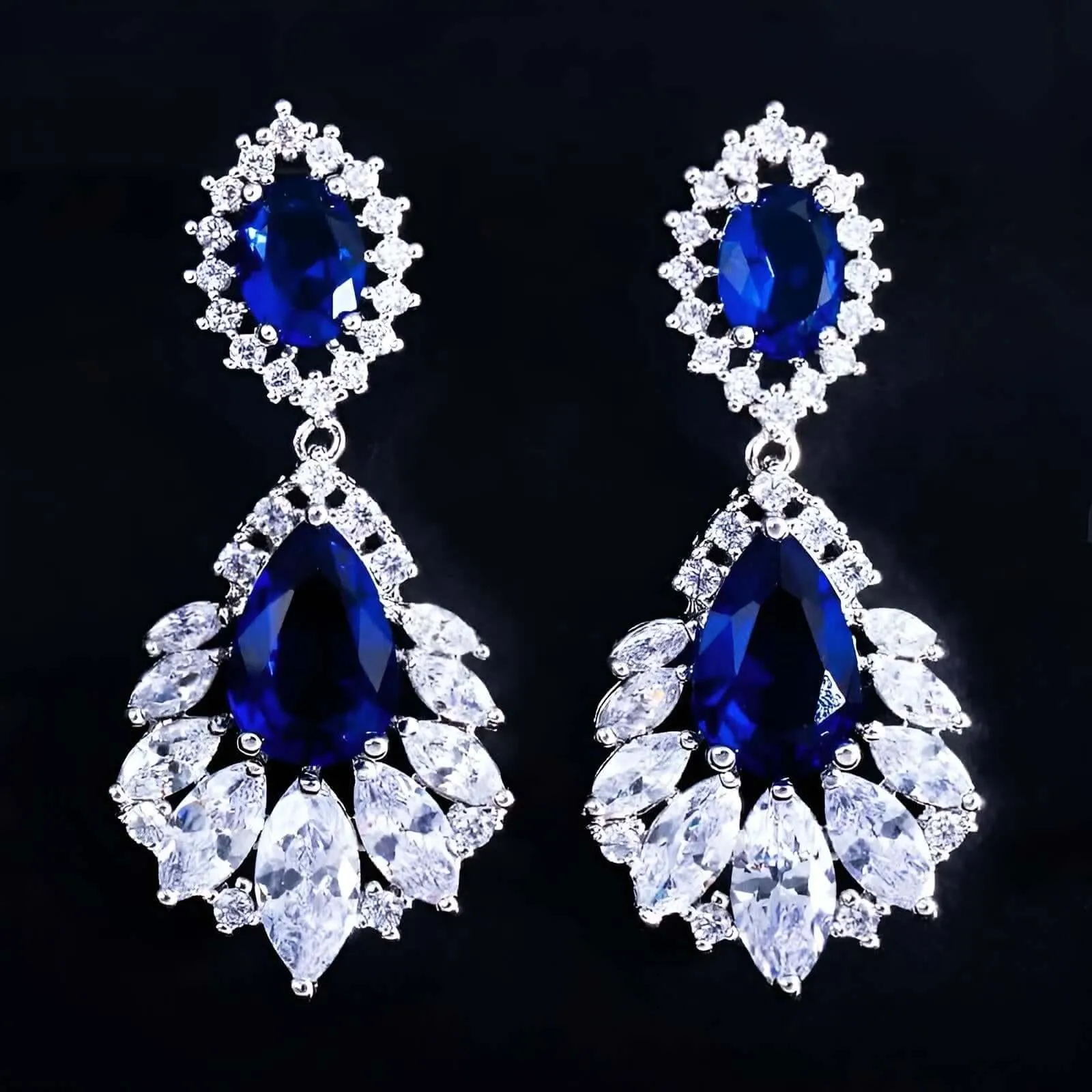 AAA  CZ Elegant Chandelier Drop Earrings