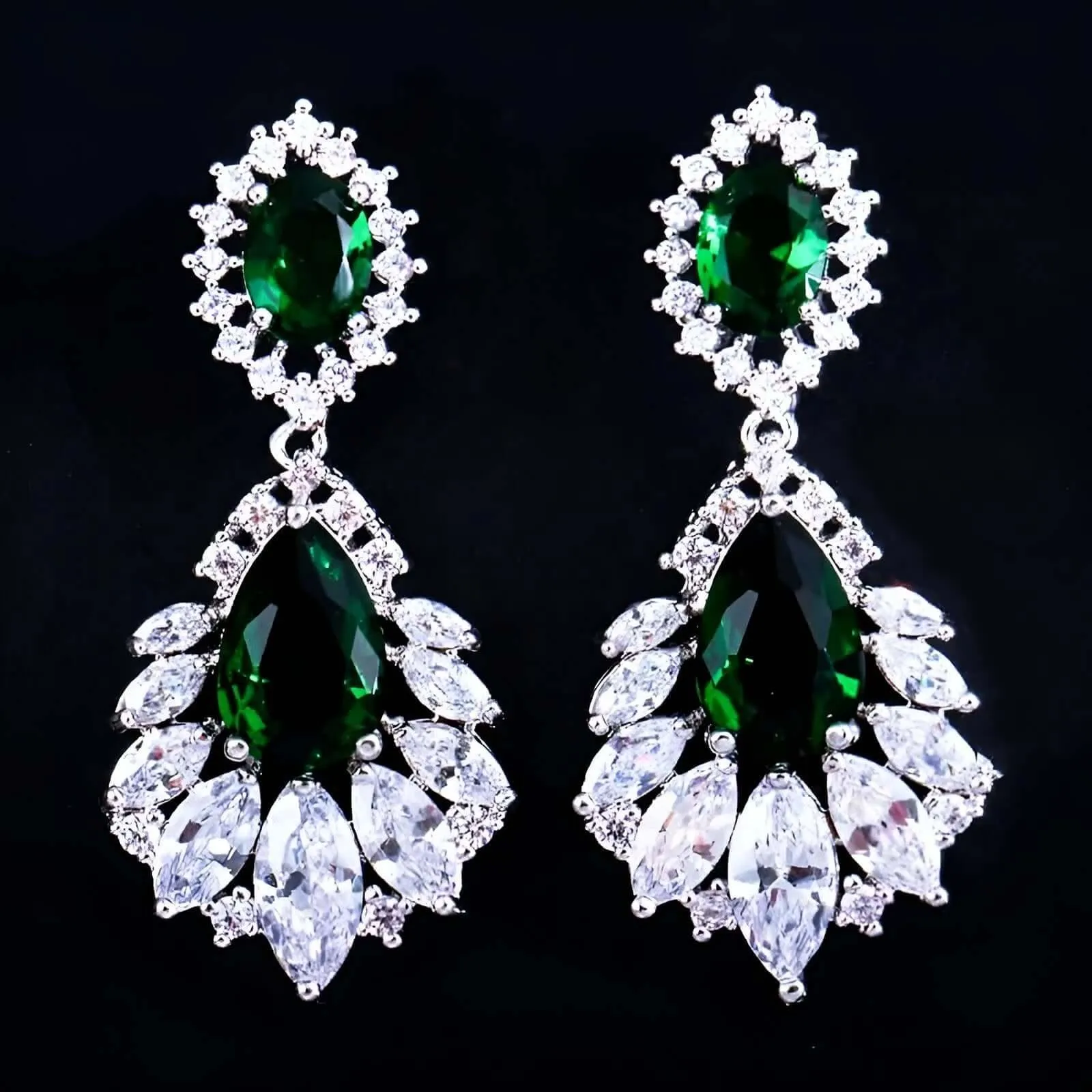 AAA  CZ Elegant Chandelier Drop Earrings