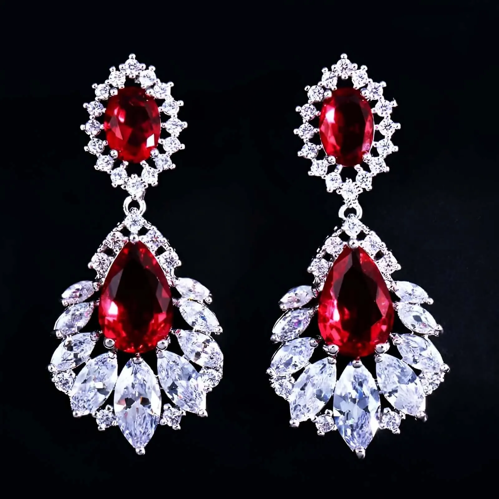 AAA  CZ Elegant Chandelier Drop Earrings