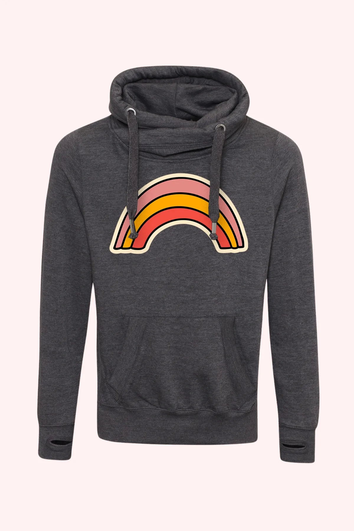 Abstract Rainbow Hoodie in Charcoal