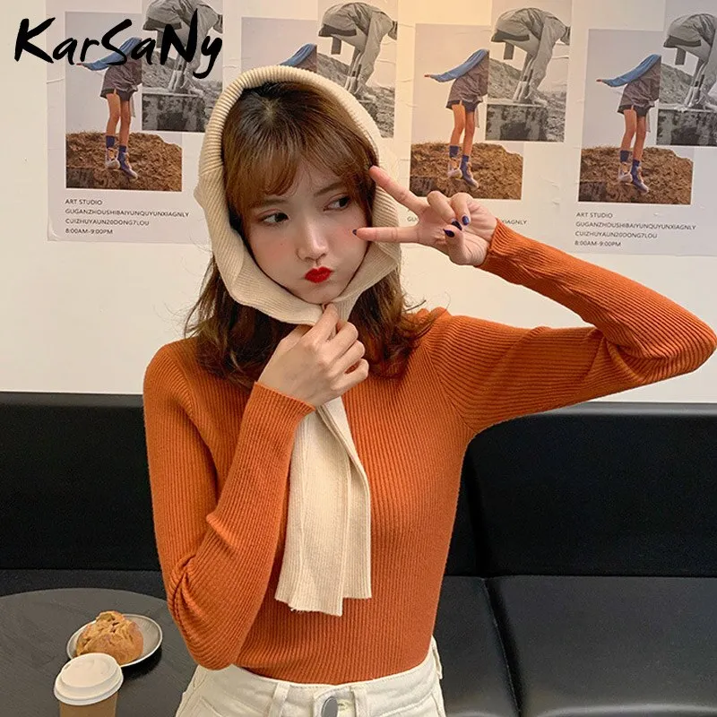 Back To School Autumn Women Sweaters And Pullovers Turtleneck Slim Women's Jumper White Knitted Tops Winter Ladies Sweater Woman 2022 Korean