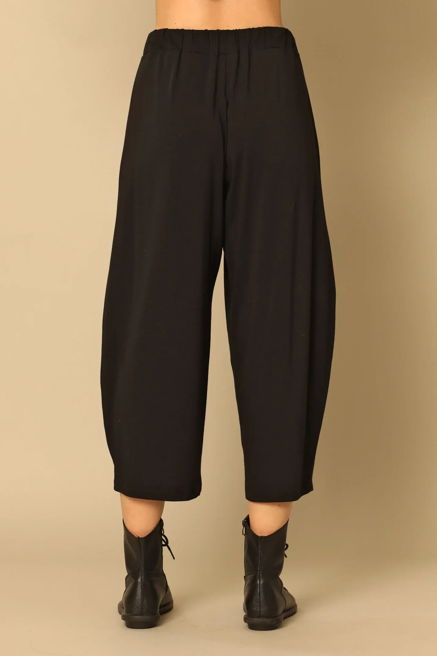 Black Modal Flowy Lucille Crop Pant