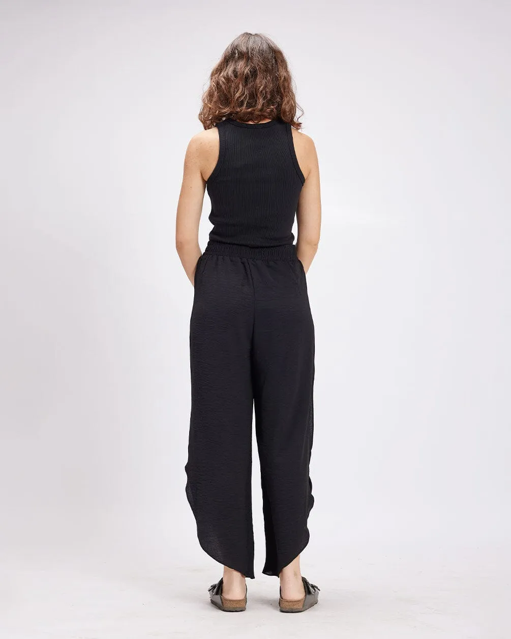 Black Slit Pants