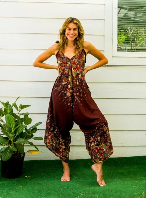 Brown Floral Jumpsuit