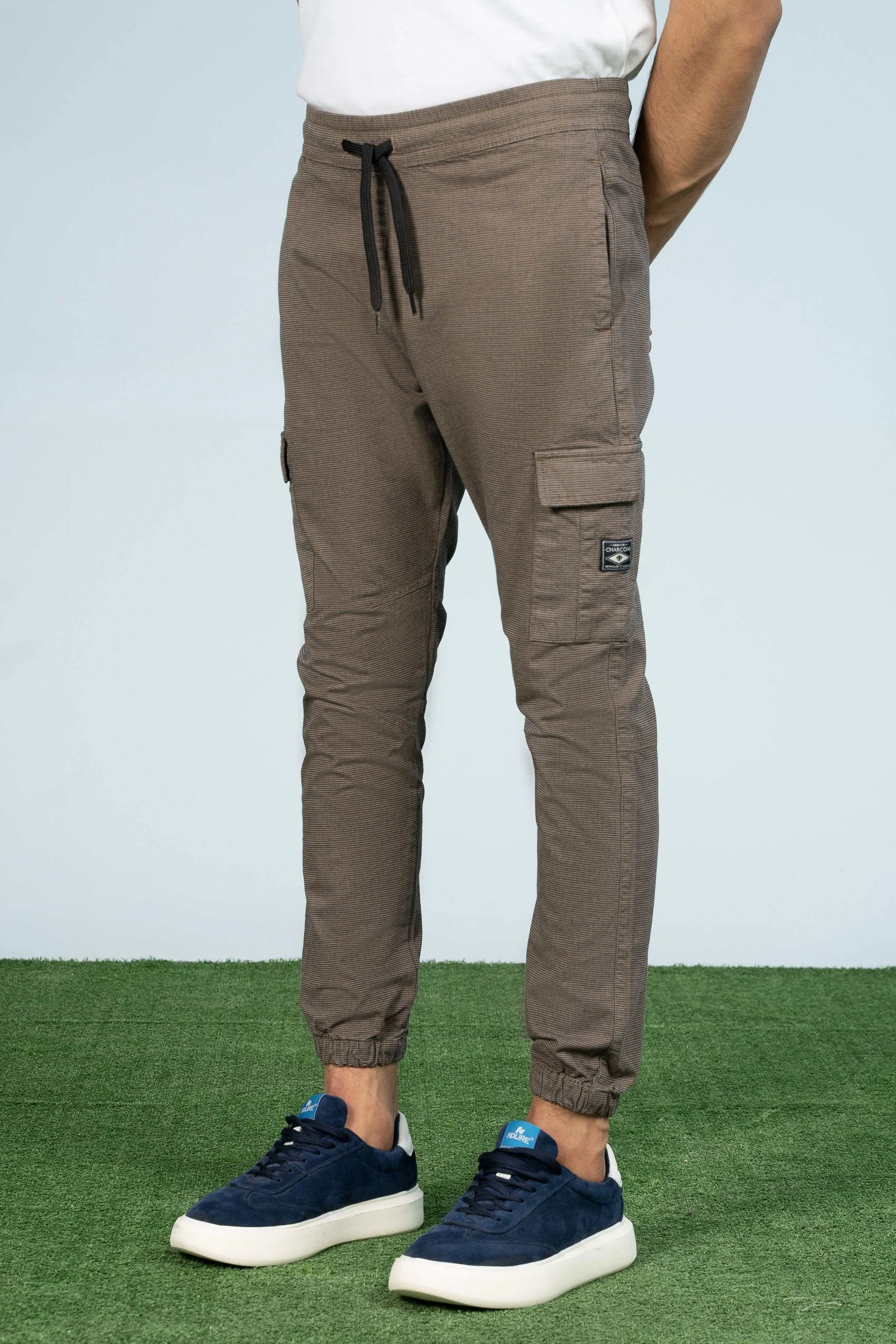 CARGO TEXTURED JOGGER TROUSER BROWN