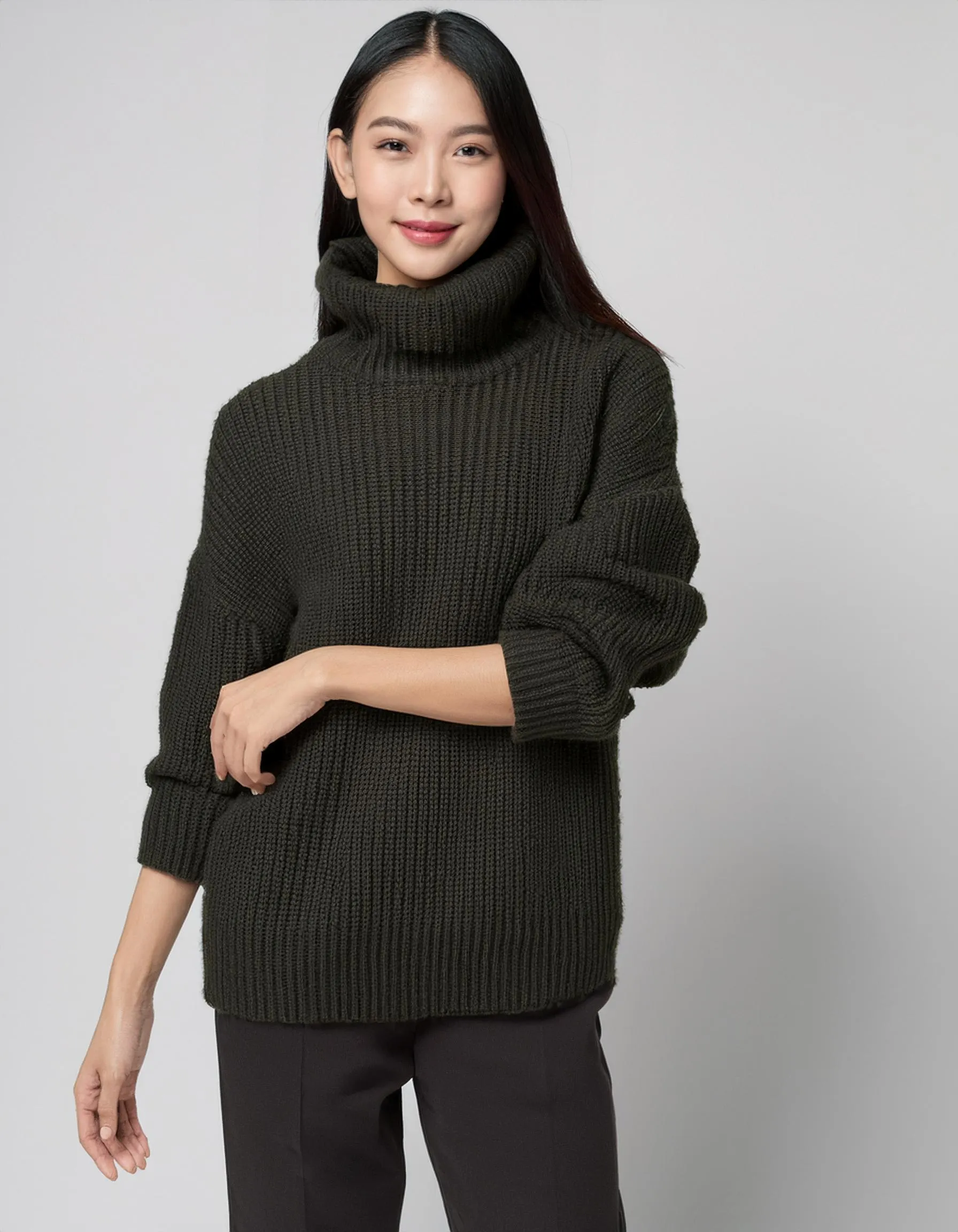 Charcoal Turtleneck Pullover