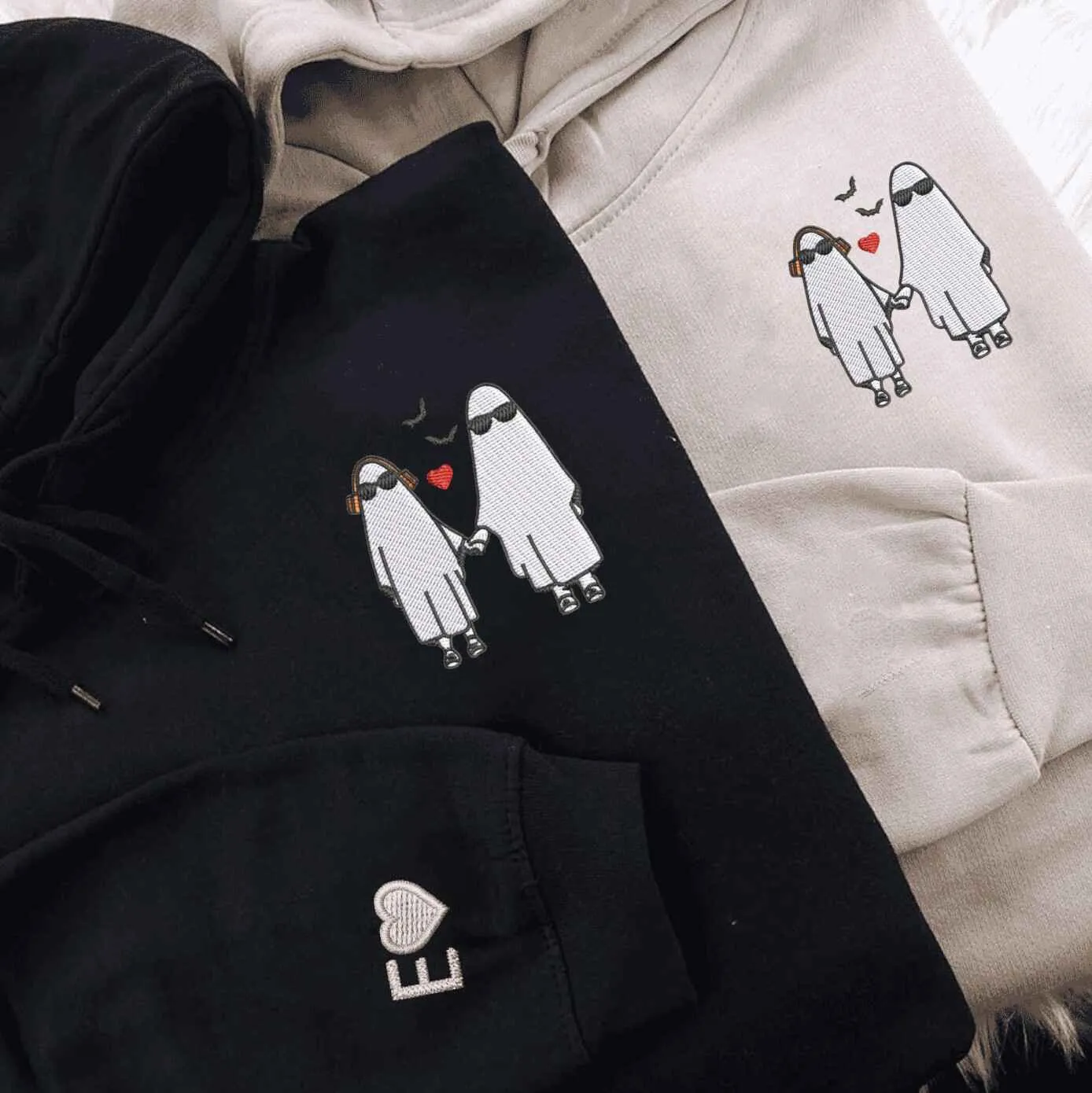 Cool Ghost Couple Hoodies – Fun Custom Gifts for Halloween-Loving Couples