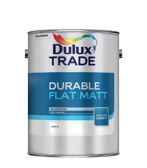 Dulux Trade Durable Flat Matt Paint - White - 5 Litre