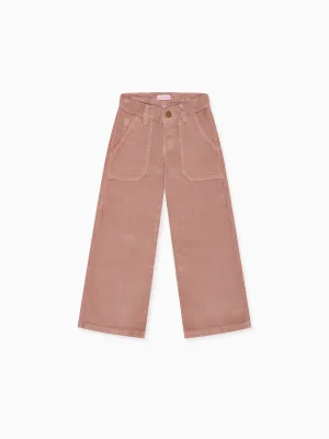 Dusty Pink Enola Girl Wide Leg Trousers