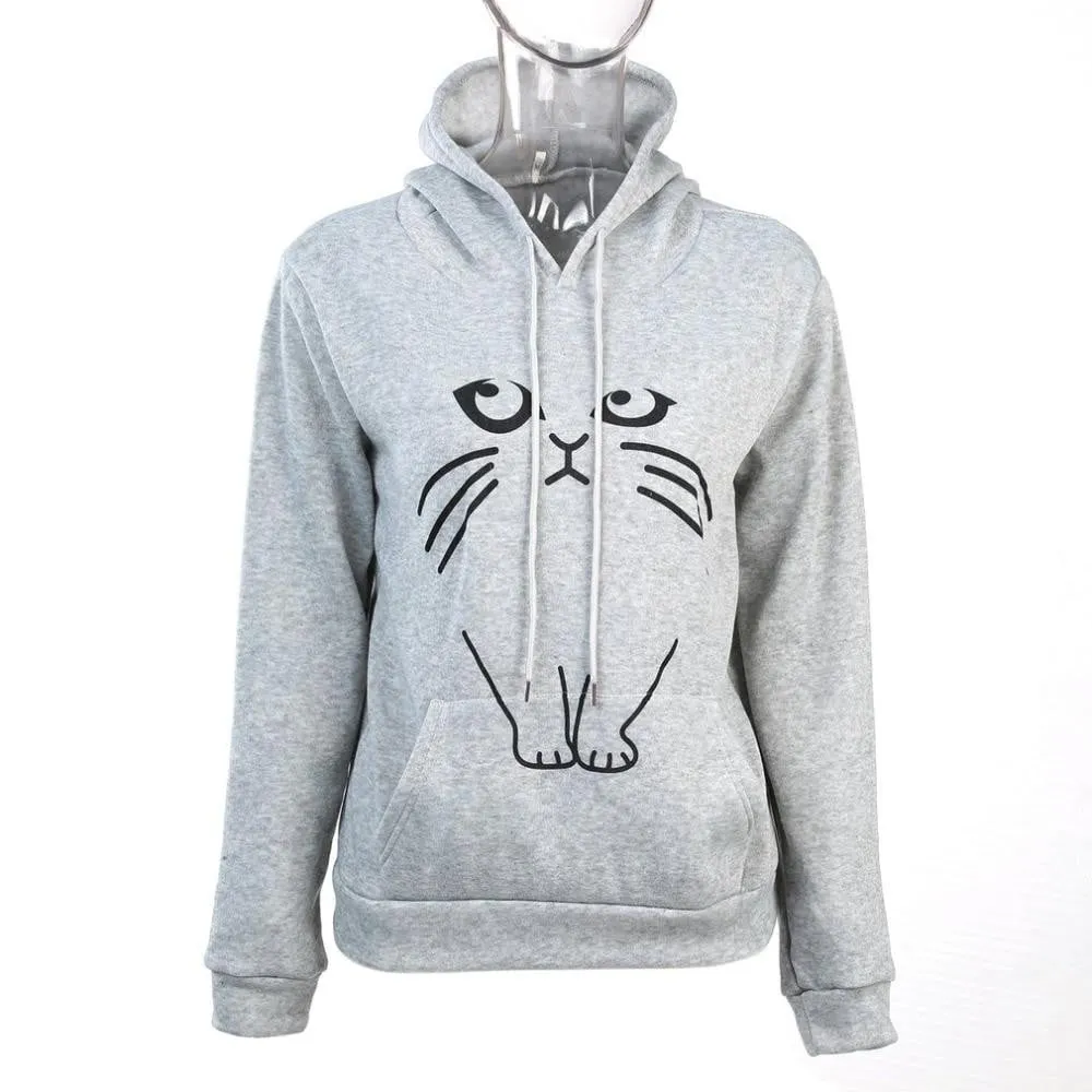 Ear Cat Pattern Women Hoodies