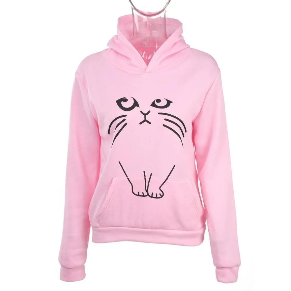 Ear Cat Pattern Women Hoodies