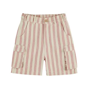 Emile et Ida Short Cargo Rayure Rose