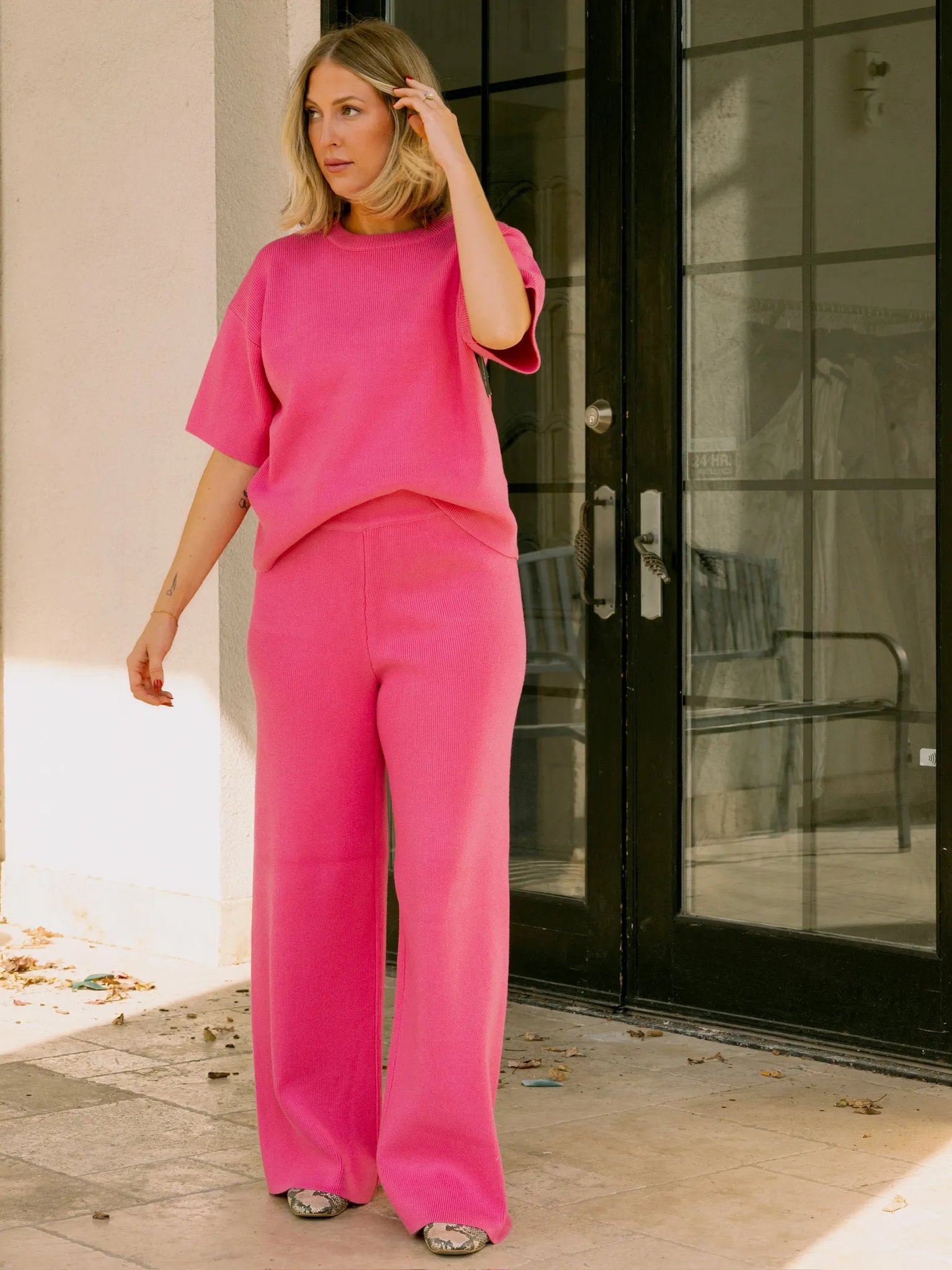 English Factory Pink Knit Pants