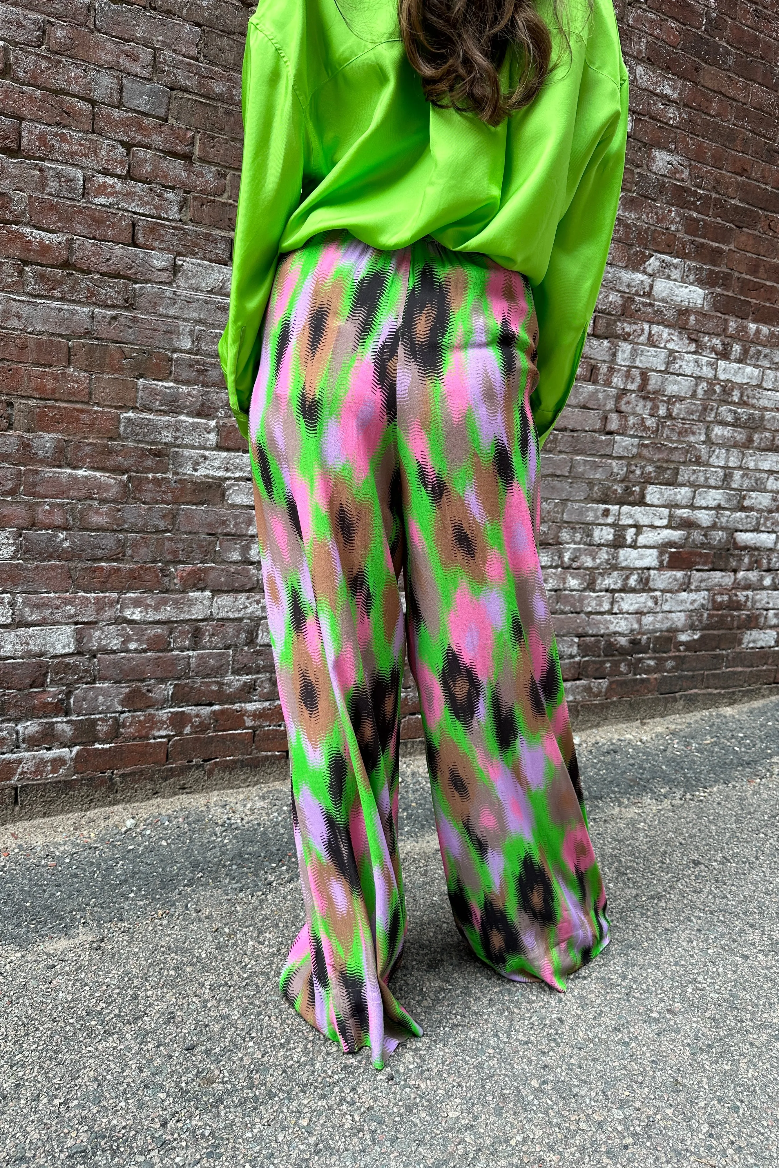 Essentiel Antwerp - Extrovert Wide Track Pants: Green Key