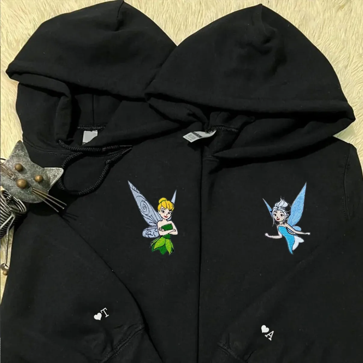 Fairy Couple Matching Hoodies - Custom Embroidered Sweatshirts For Couples