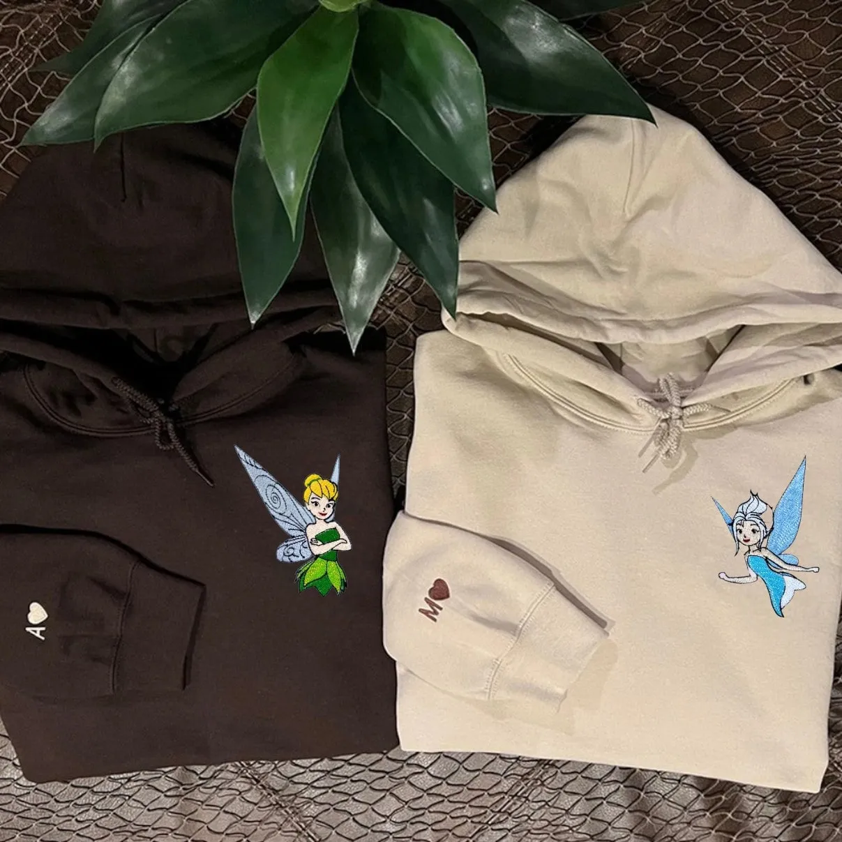 Fairy Couple Matching Hoodies - Custom Embroidered Sweatshirts For Couples