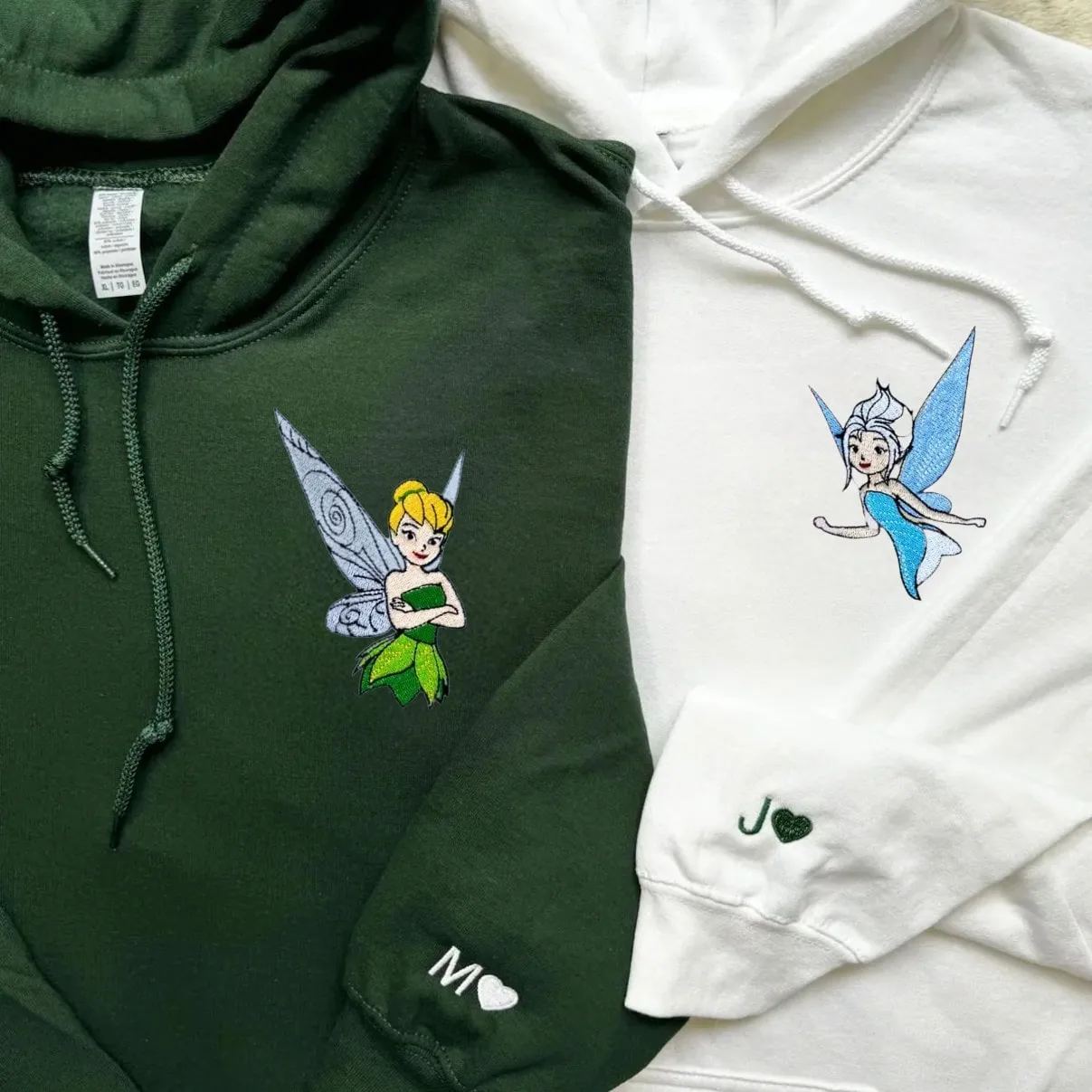 Fairy Couple Matching Hoodies - Custom Embroidered Sweatshirts For Couples