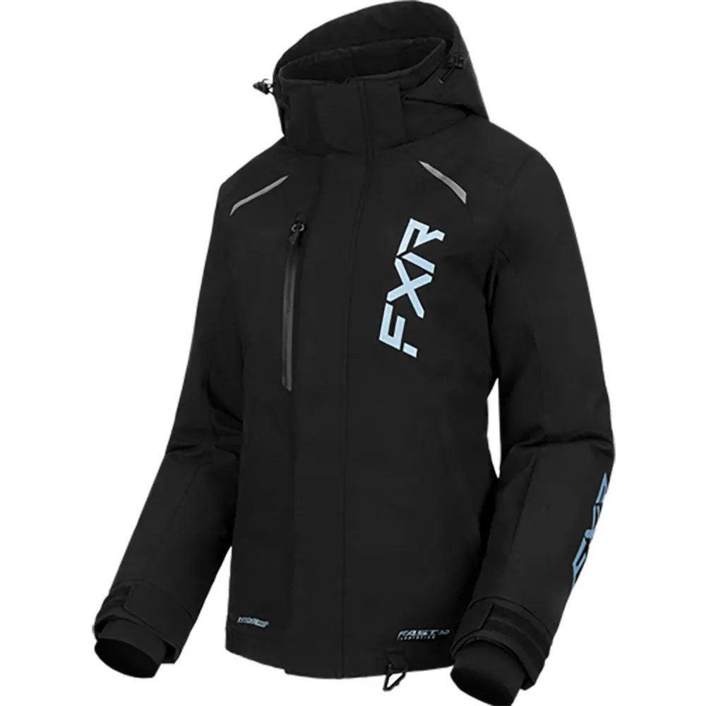 FXR Womens Pulse Snowmobile Jacket Black/Maui Blue