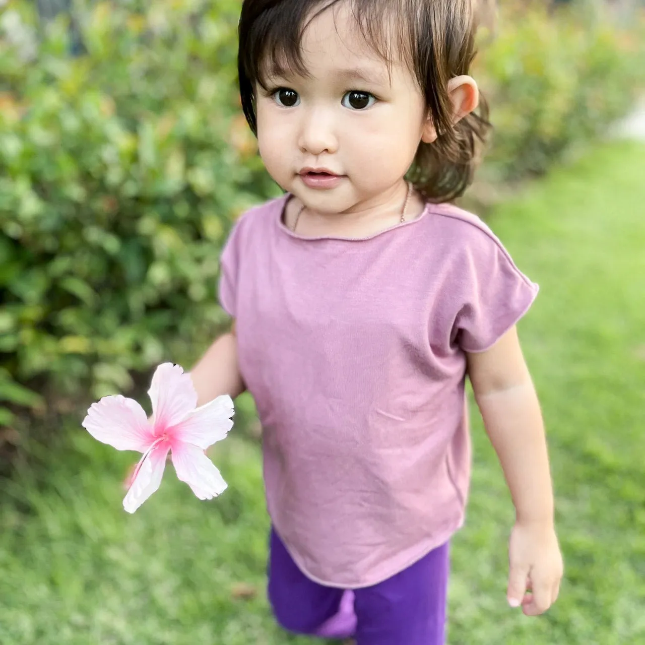 Girl's Square Cut T-shirt - Newborn to 4 years by KOBOMO Bamboo