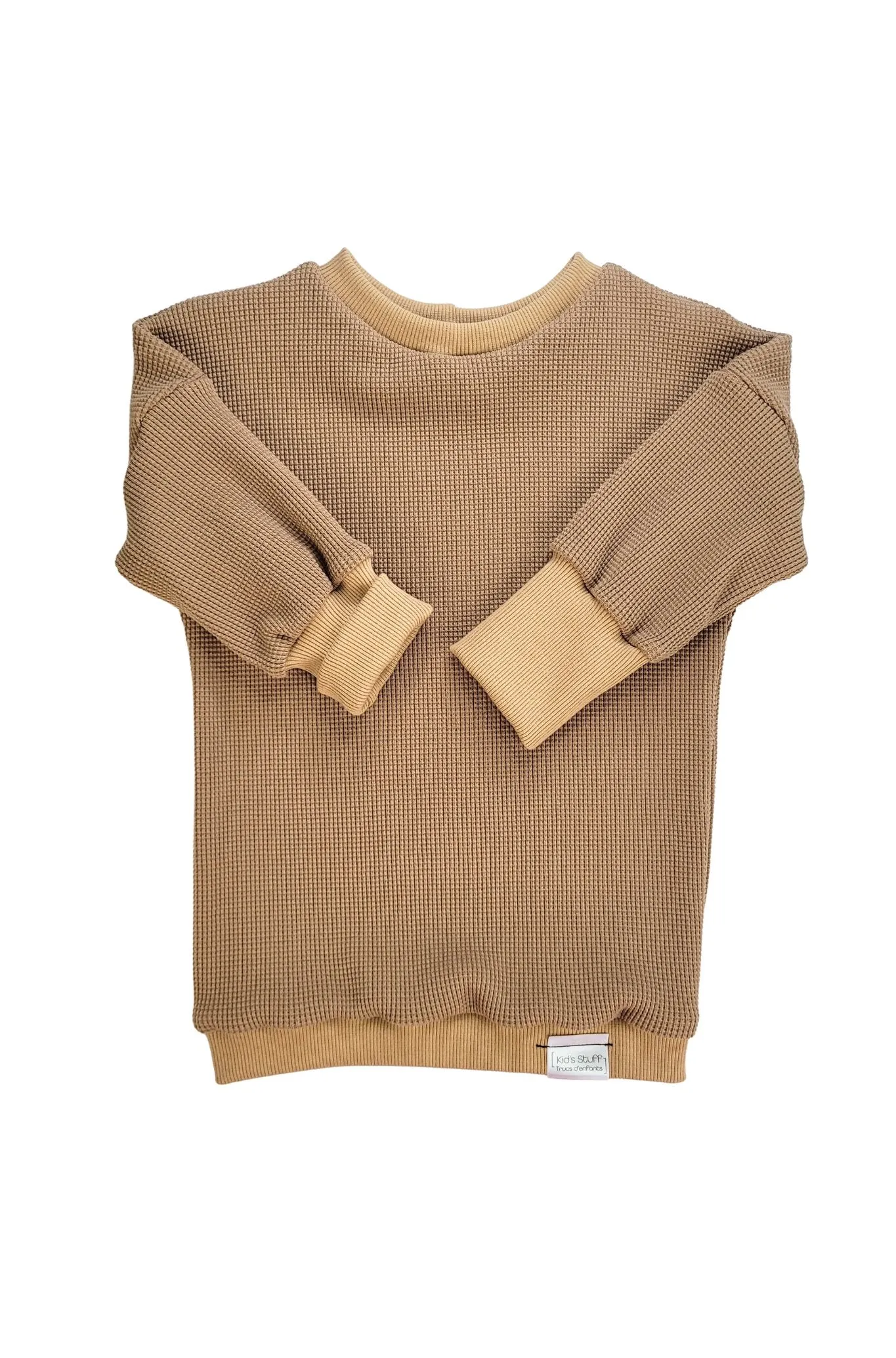 Grow With Me Waffle Sweater | Caramel