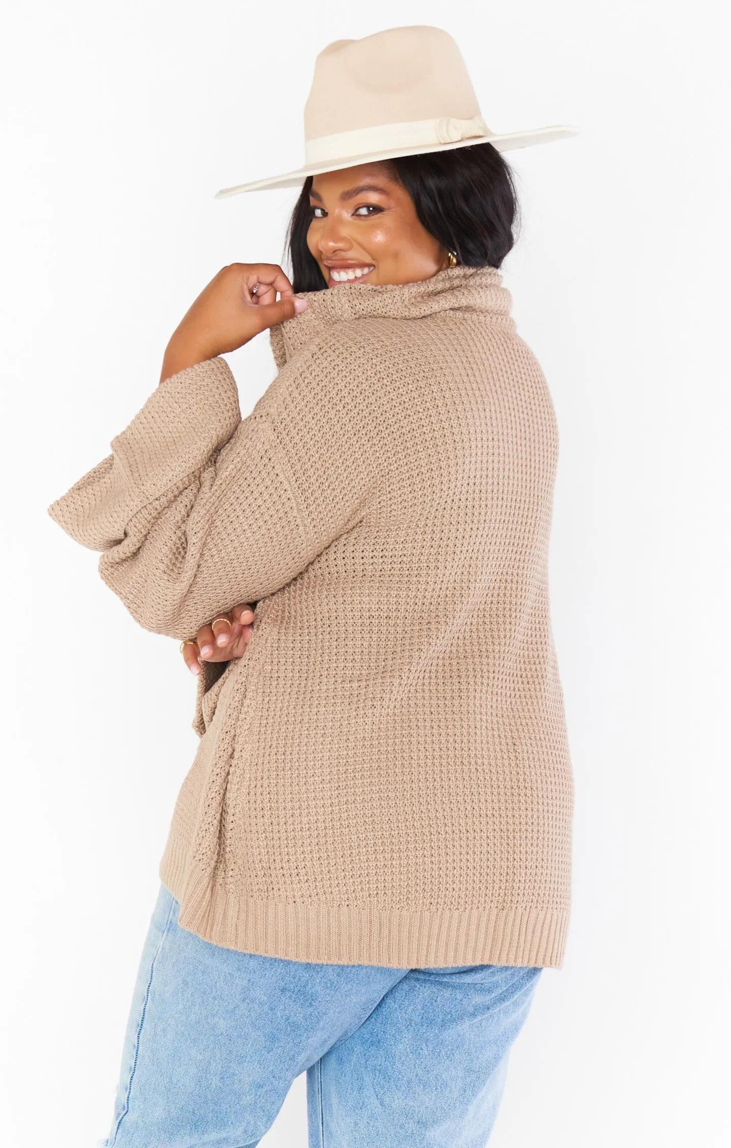 Hicks Sweater ~ Taupe Waffle Knit