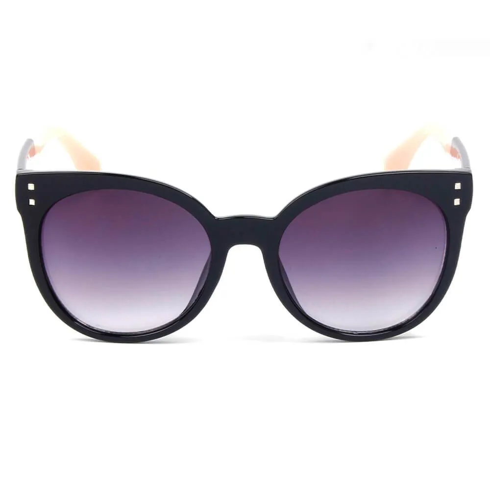 HYANNIS | E07 - Jaunty Mirrored Lens Soft Cat Eye Sunglasses