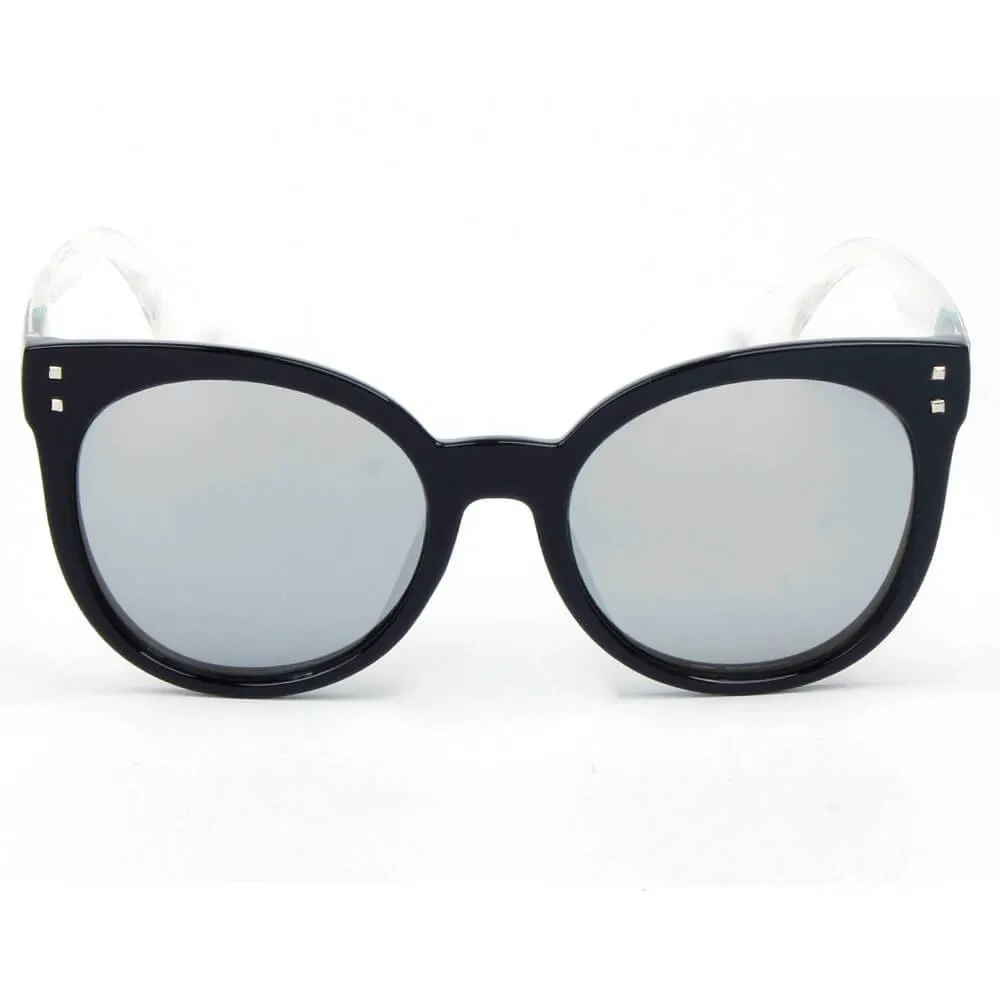 HYANNIS | E07 - Jaunty Mirrored Lens Soft Cat Eye Sunglasses