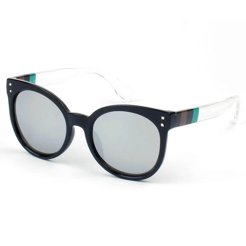 HYANNIS | E07 - Jaunty Mirrored Lens Soft Cat Eye Sunglasses