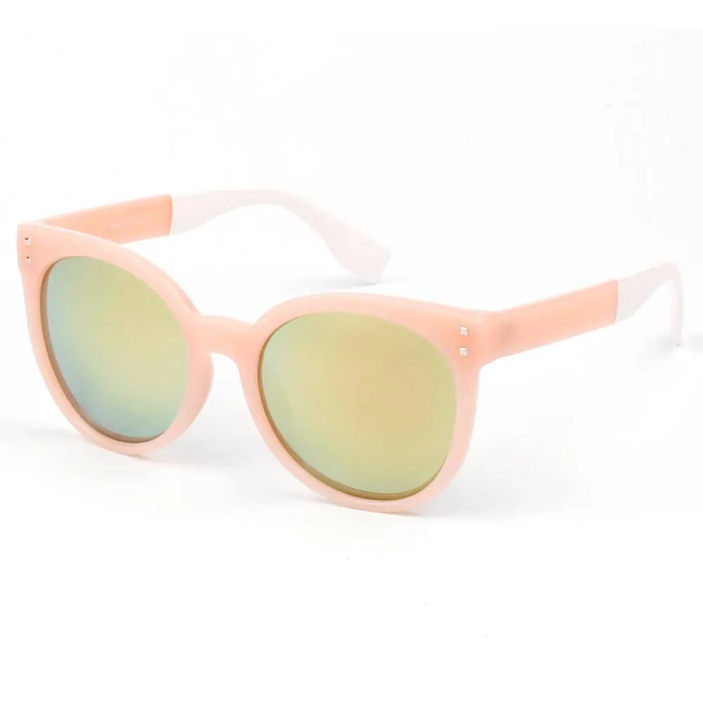 HYANNIS | E07 - Jaunty Mirrored Lens Soft Cat Eye Sunglasses