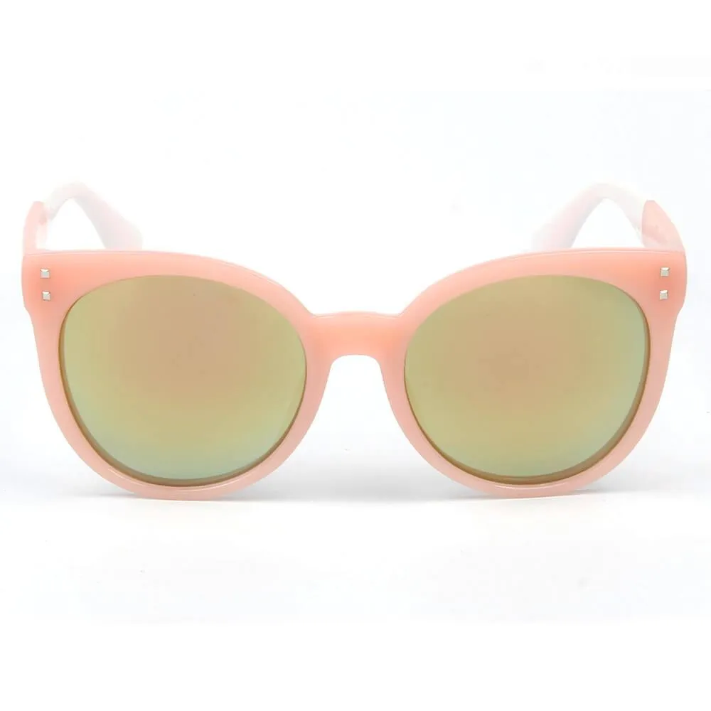 HYANNIS | E07 - Jaunty Mirrored Lens Soft Cat Eye Sunglasses