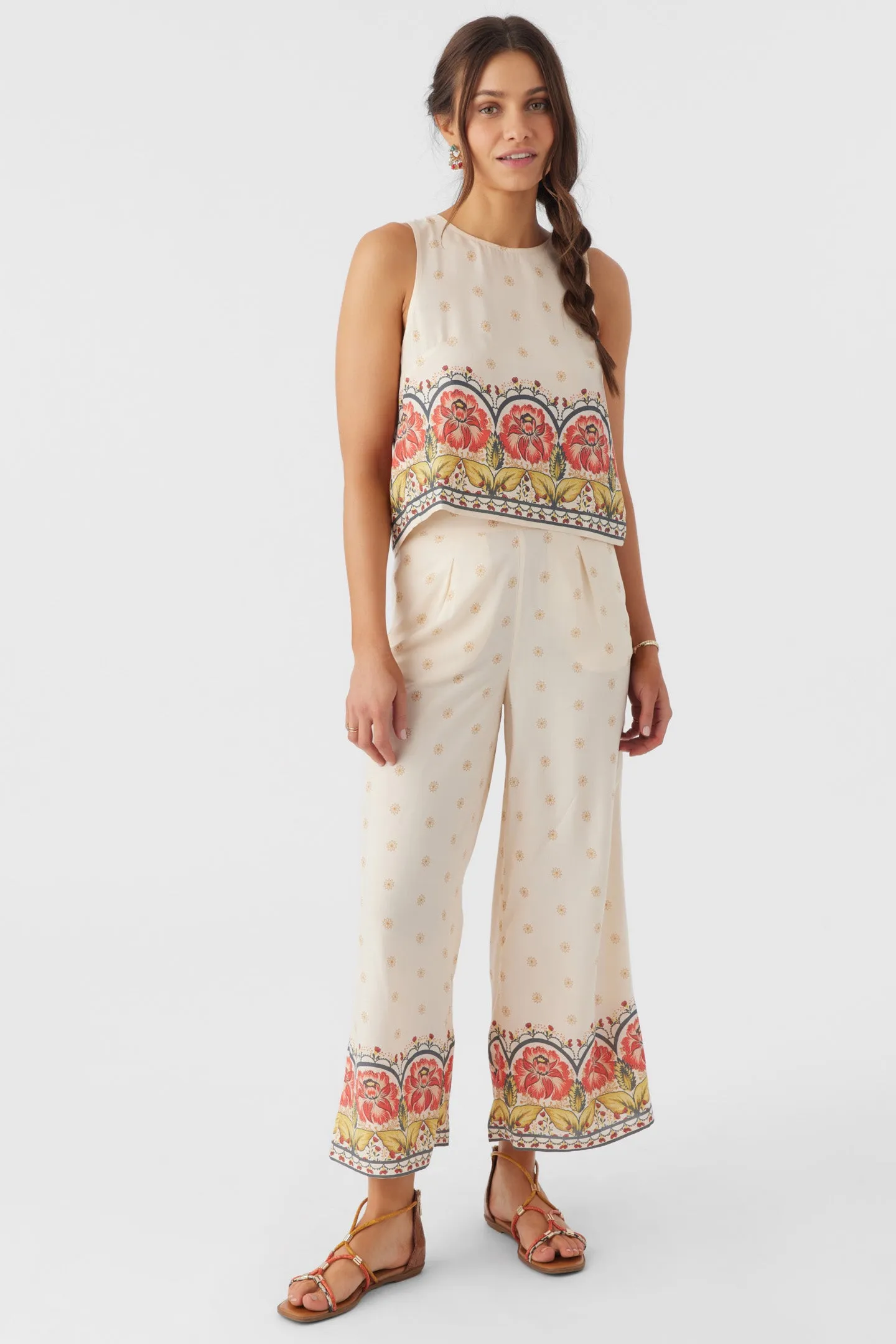 LACEY BORDER PRINT PANTS