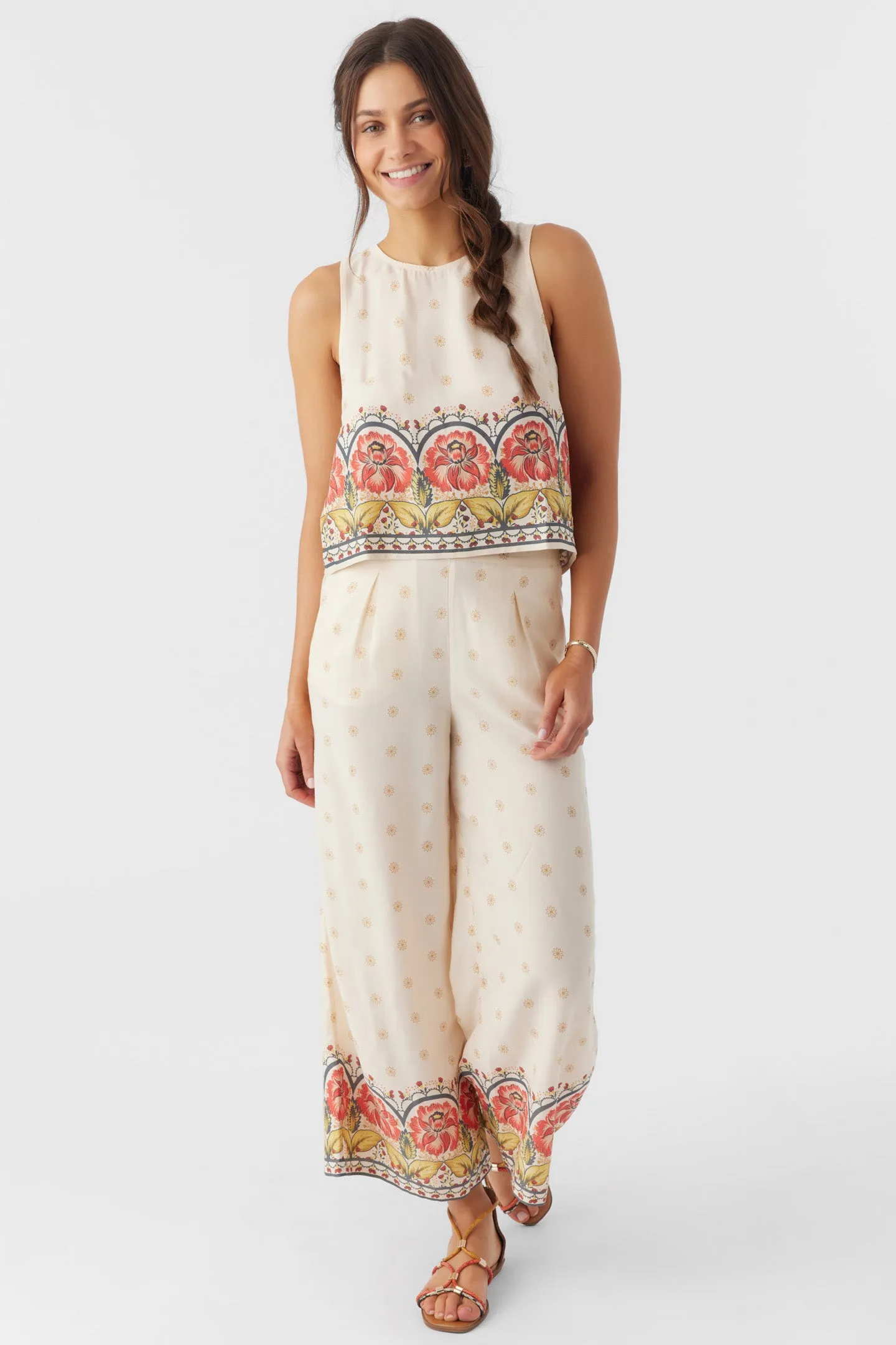 LACEY BORDER PRINT PANTS