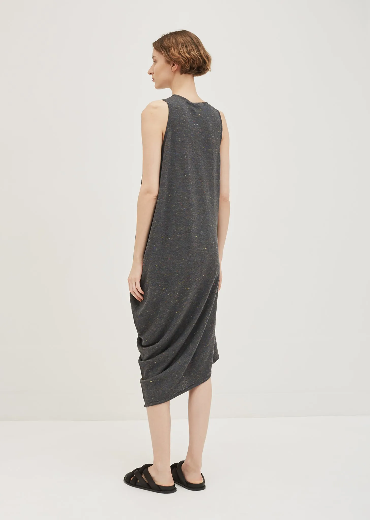 Linen Blend Melange Knit Dress