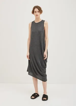 Linen Blend Melange Knit Dress