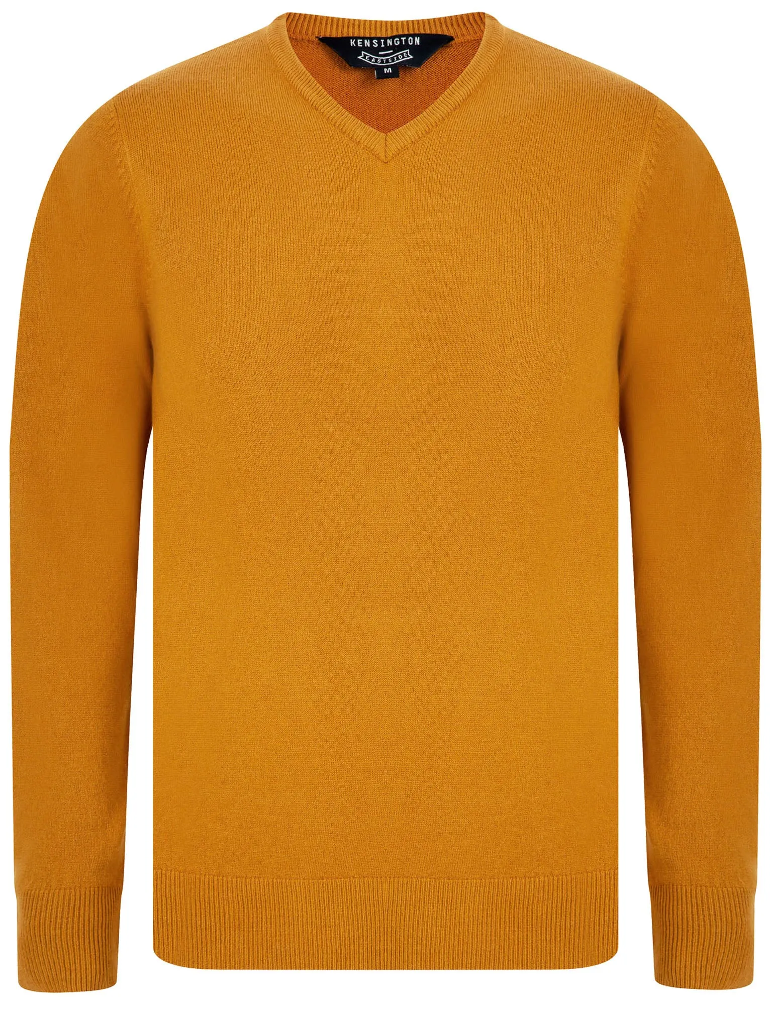 Marling (2 Pack) Soft Cashmillon Knitted V Neck Jumpers in Ebony Grey / Mustard - Kensington Eastside