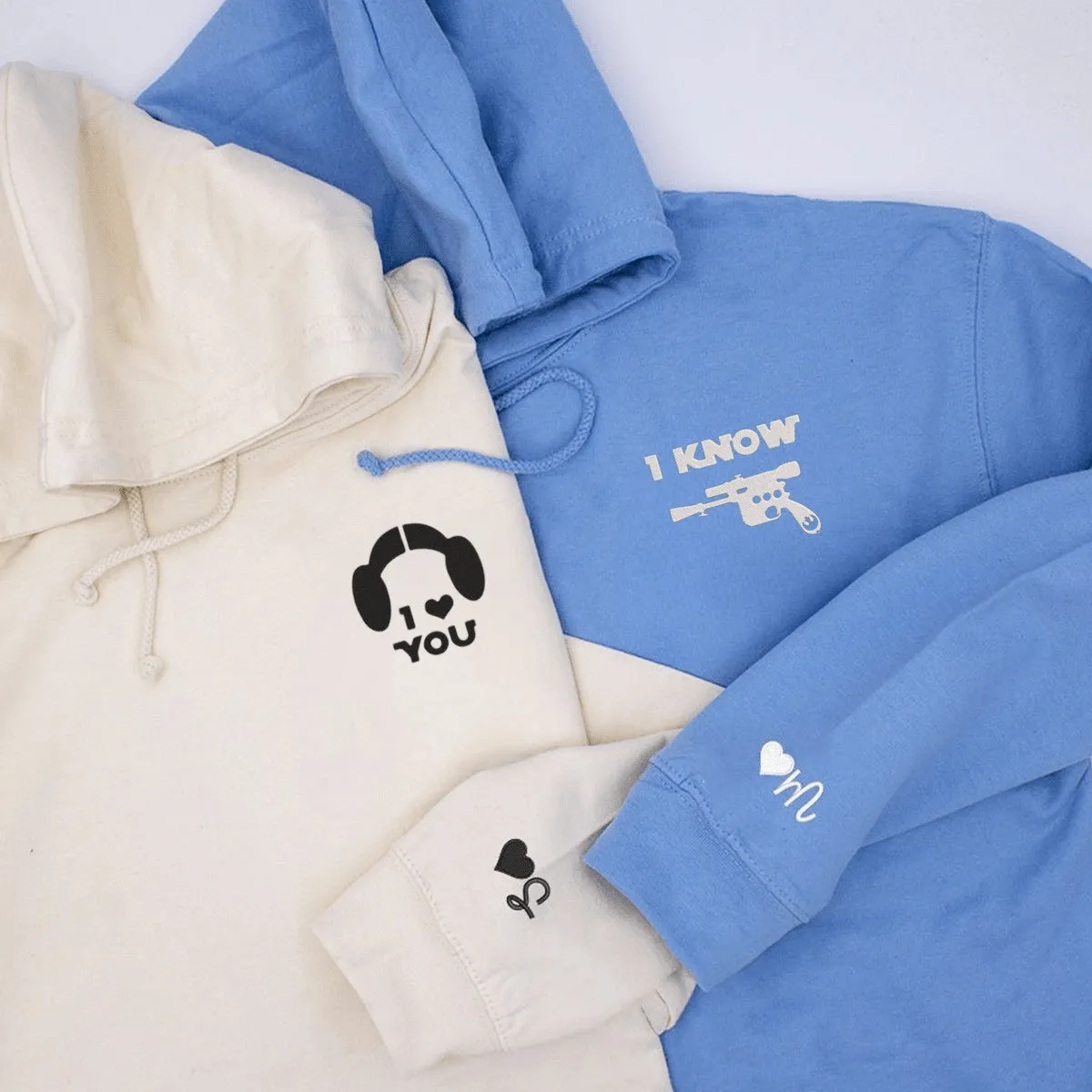 Matching Couple Hoodies - 'I Love You' & 'I Know' Star Wars Inspired Sweatshirts