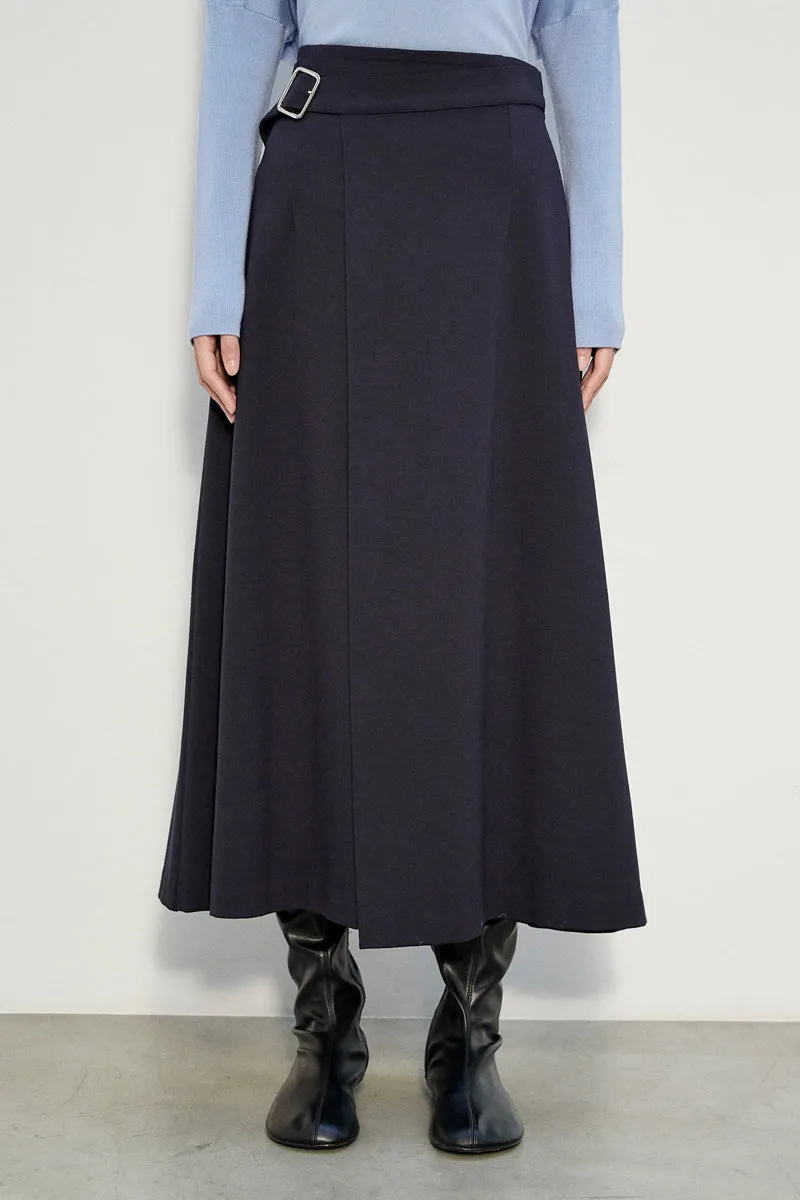 MEIMEIJ Dark Navy Skirt With Belt