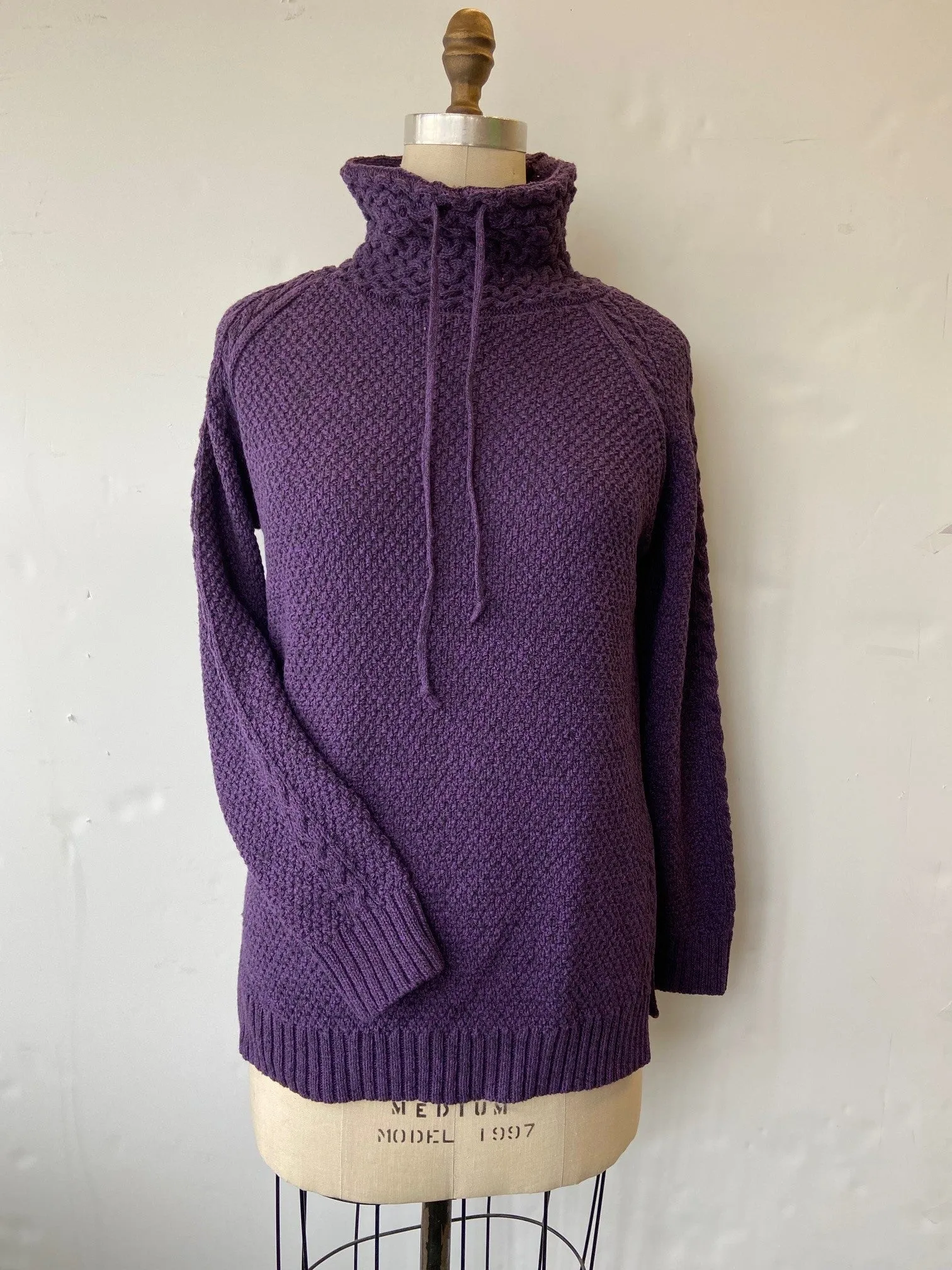 Miller eco cotton high neck/funnel neck drawstring pullover sweater