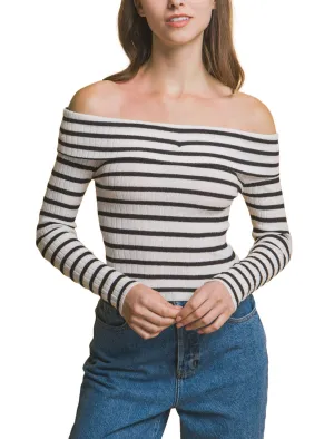 Moonbeam Stripe Bardot Top