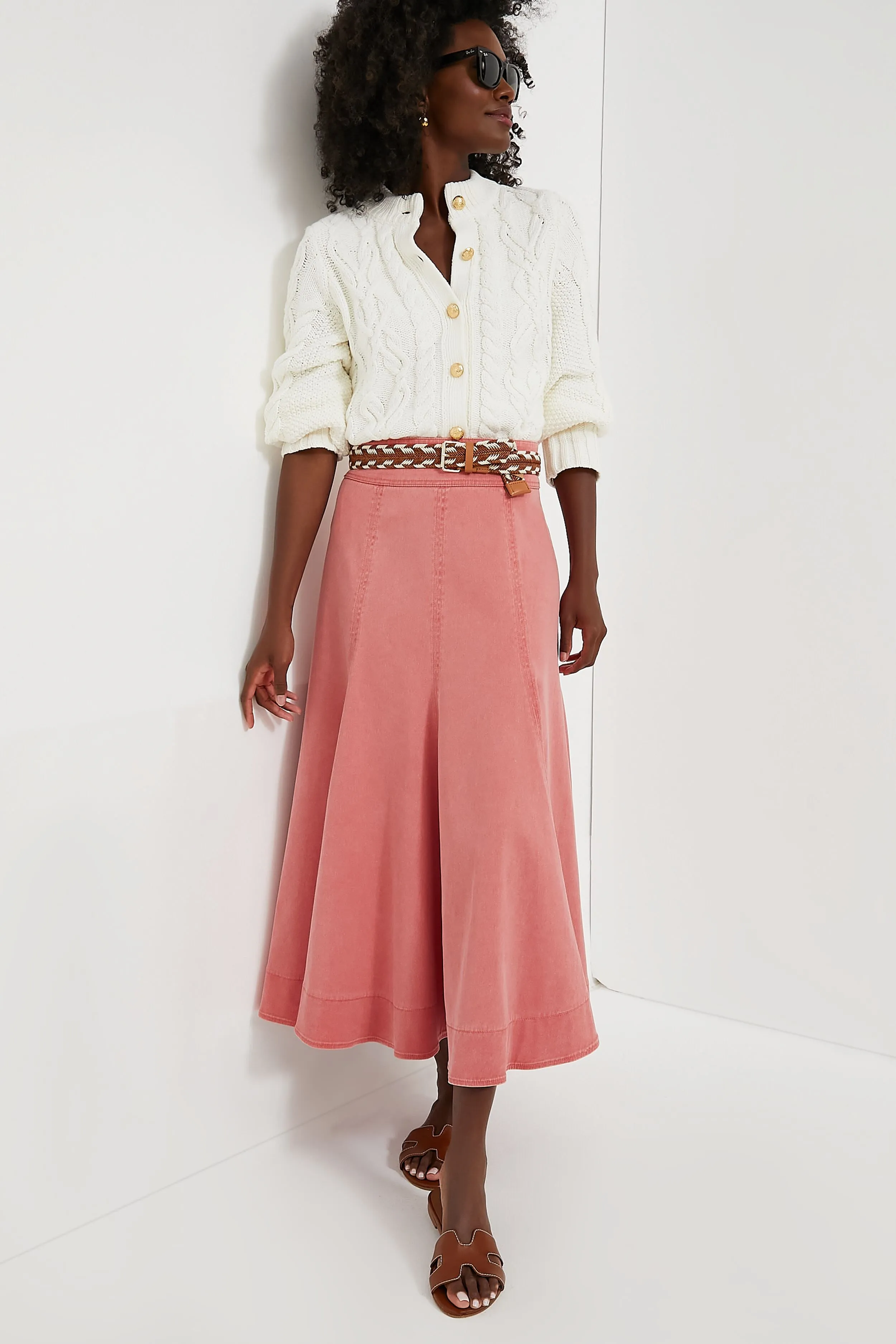 Nantucket Red Stretch Twill Brynn Skirt