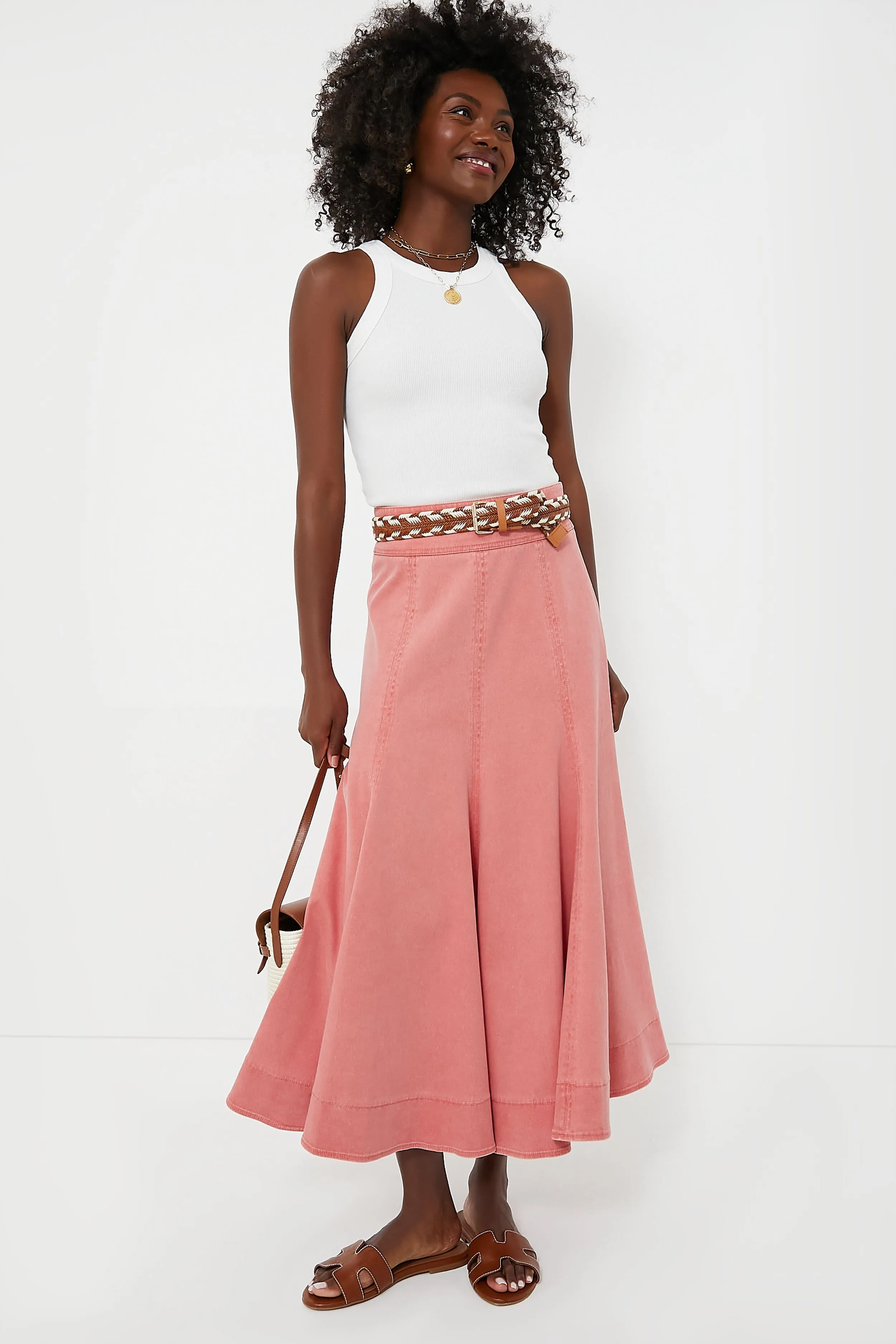 Nantucket Red Stretch Twill Brynn Skirt