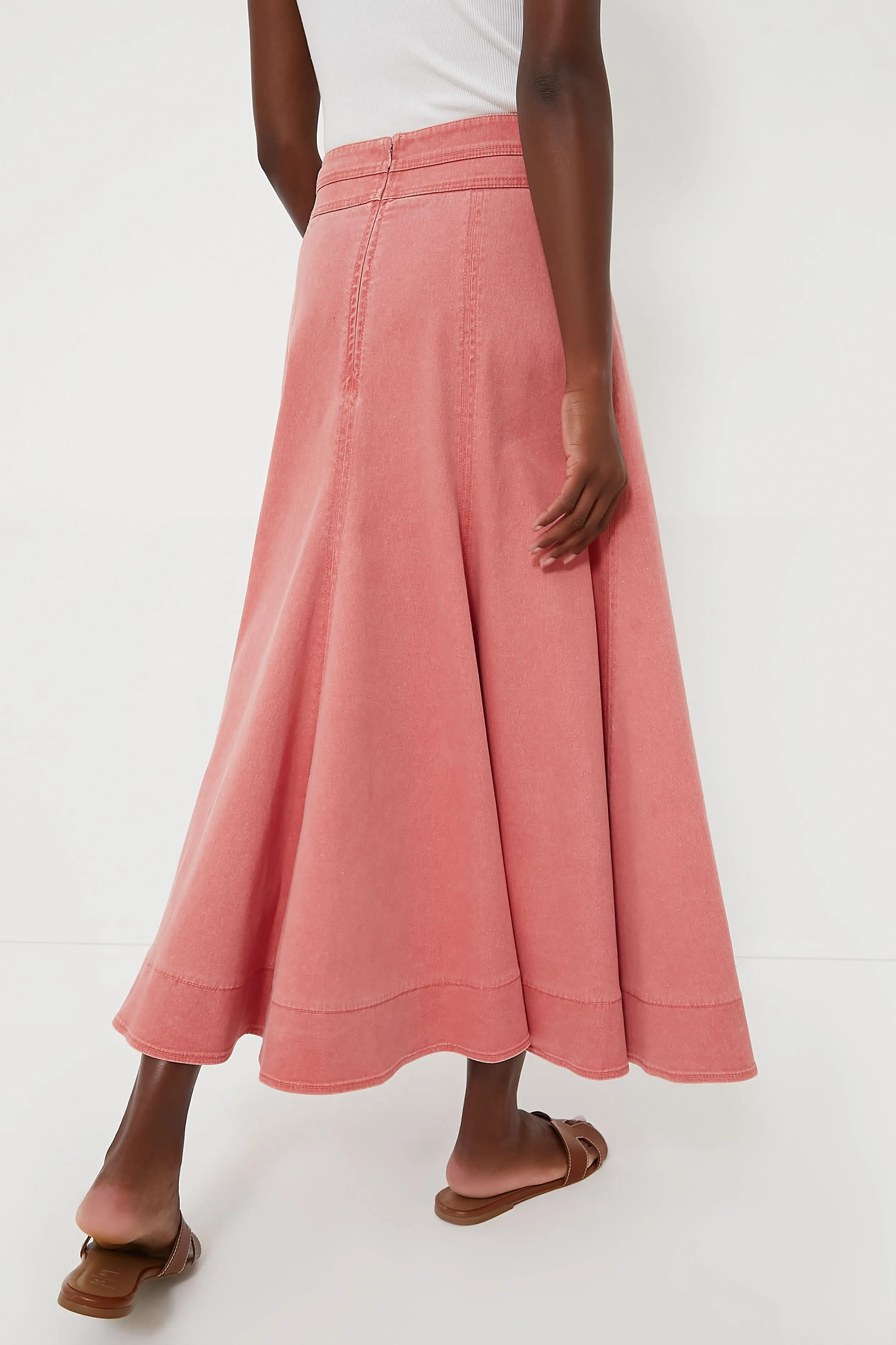 Nantucket Red Stretch Twill Brynn Skirt