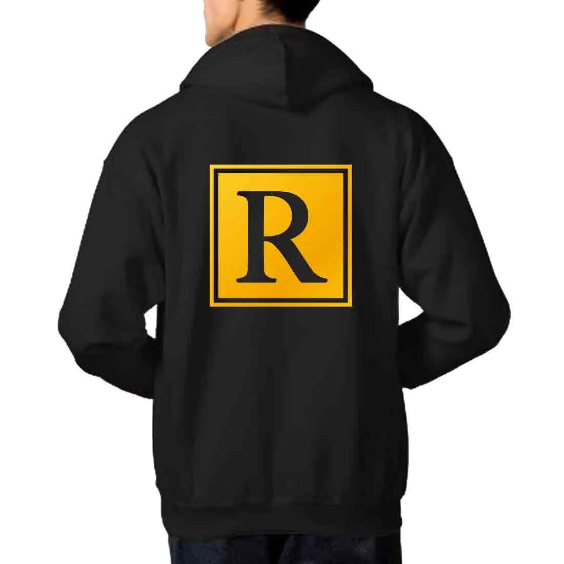 Nutcase Personalised Hoodies for Men Black Sweatshirt-Box Initial