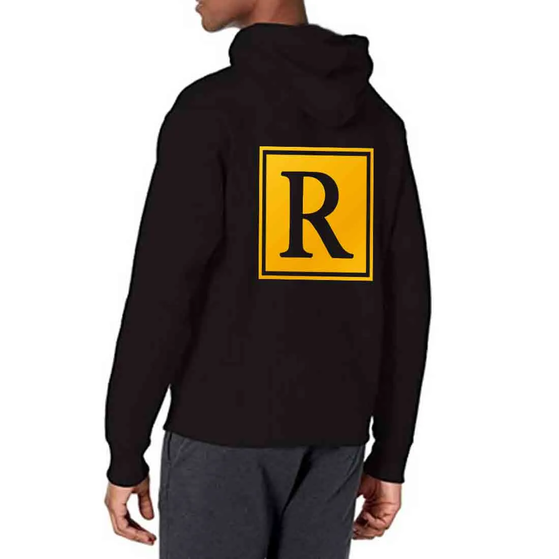 Nutcase Personalised Hoodies for Men Black Sweatshirt-Box Initial