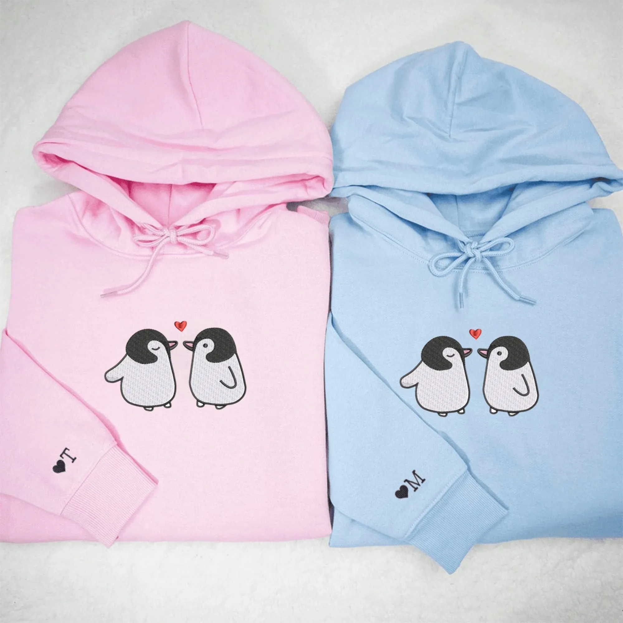 Penguin Couple Hoodies – Adorable Matching Partner Sweatshirts